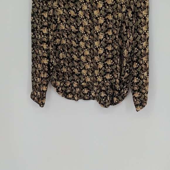 April Cornell 2 Piece Shirt Size Large Skirt Size Medium Black Floral‎ Set - Picture 4 of 15